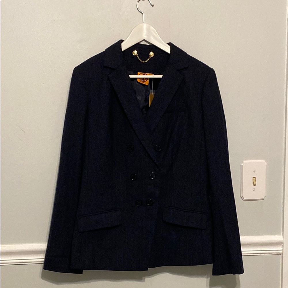 Tory Burch Navy Evelina Blazer